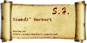 Simkó Herbert névjegykártya
